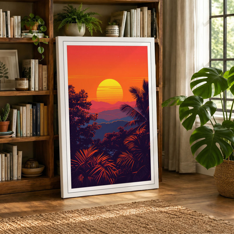 Sunset Tropical - Wrapped Canvas, White Border, 30x20 - 76.2 x 50.8 cm
