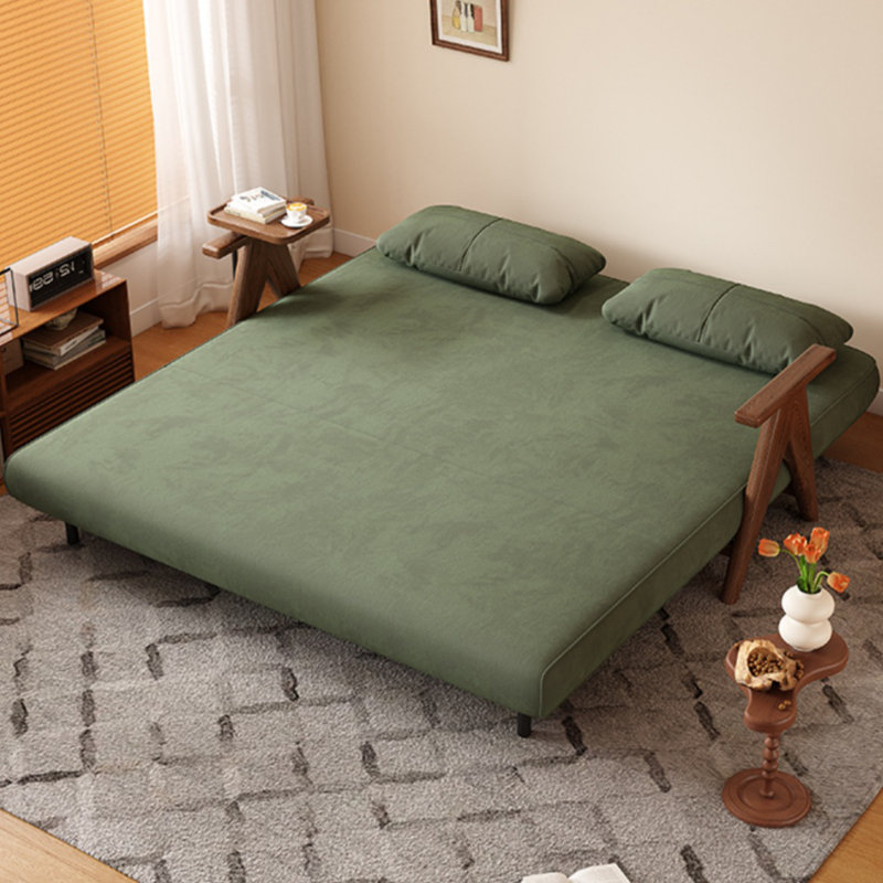 Wabi-Sabi Solid Wood Foldable Sofa, Green