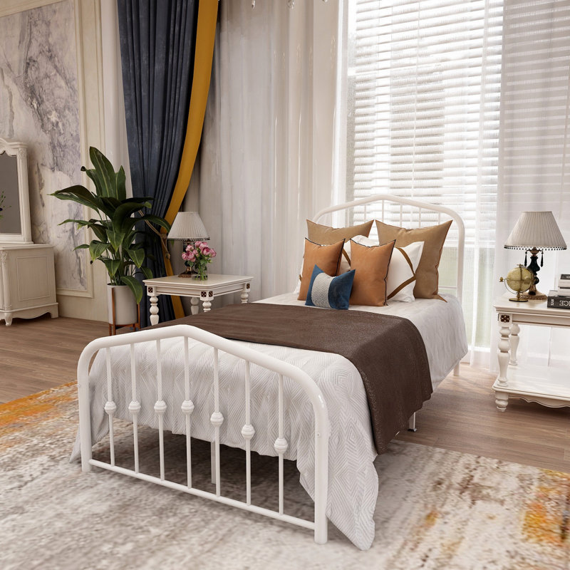 Lit plateforme Aalderk, Blanc, Simple