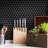 Hudson Due 2" Hex Glossy Black 10-7/8" x 12-5/8" Porcelain Mosaic Floor and Wall Tile