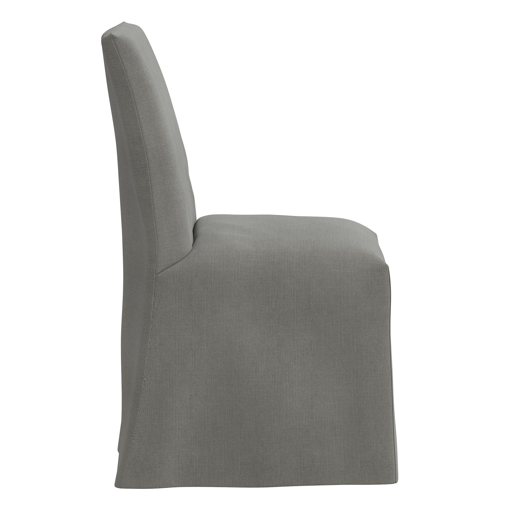 Armstrong Cotton Parsons Chair in Twill White, Classic Grey Linen