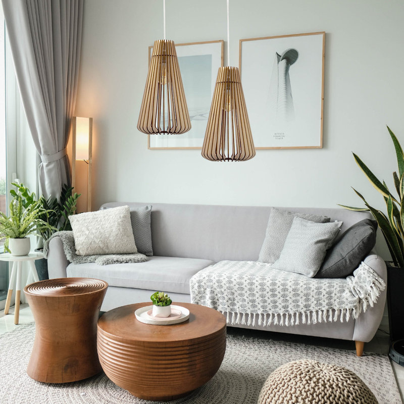 Luminaire suspendu 1 lumière Andromede, Cordon naturel