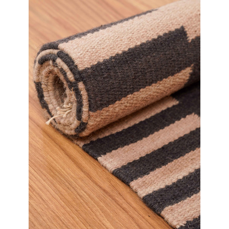 Reynosa Hand Woven Flat Weave Kilim Wool Eco-Friendly Area Rugs - Runner, Plum Color, Plain Solid Design, Low Pile Handmade Area Rugs for Living Room, Bed Room