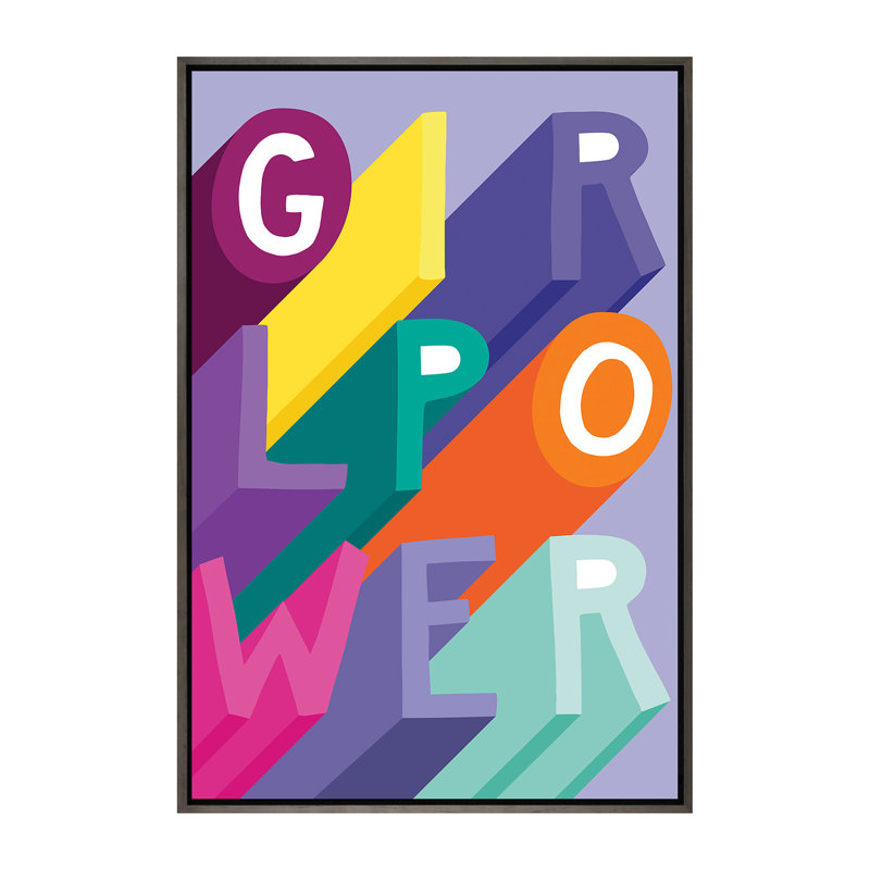 «Tween Dreamin I» par Richelle Garn - impression d'art graphique, H 60 po x l 40po x P 1,5 po, Toile avec cadre gris