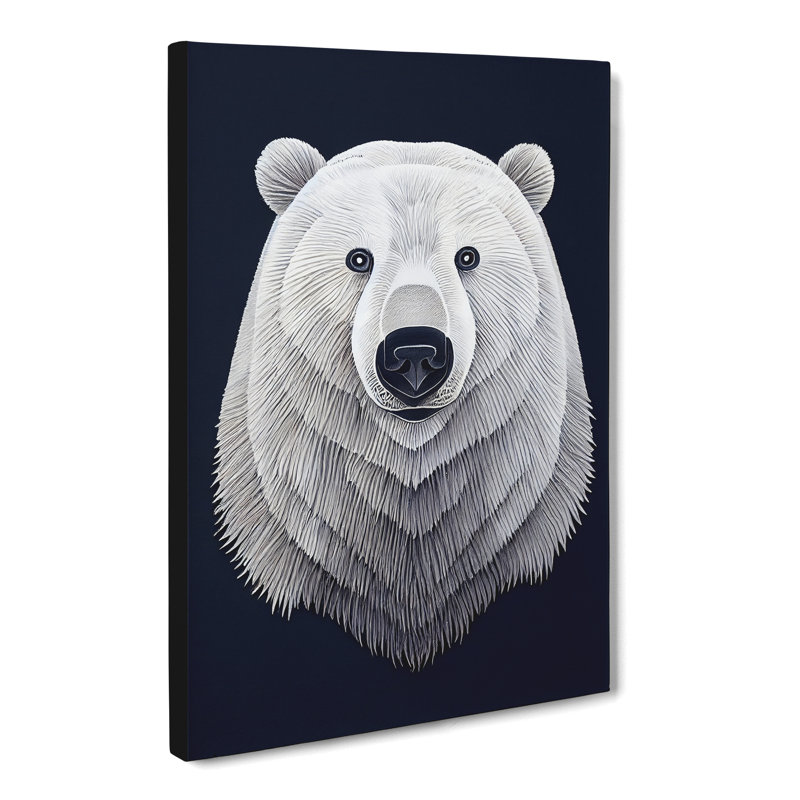 Mighty Polar Bear - Wall Art, 50cm H x 35cm W x 3cm D, Wrapped Canvas