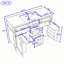 Meuble-lavabo de salle de bain avec comptoir en composite, 4 tiroirs, 2 portes à fermeture douce et tablettes réglables-133422850