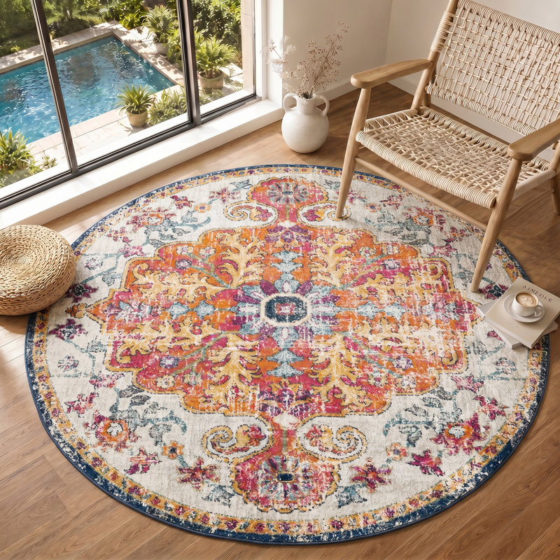 Wynings Oriental Area Rug, Round 120 cm