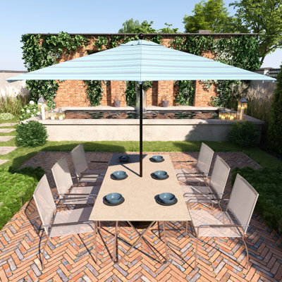 Parasol de patio blanc mat 11 pi.