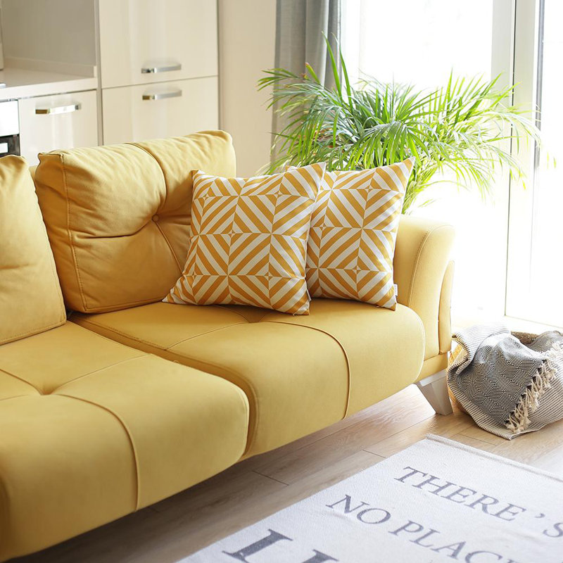 Geometric Pillow Cover, Yellow