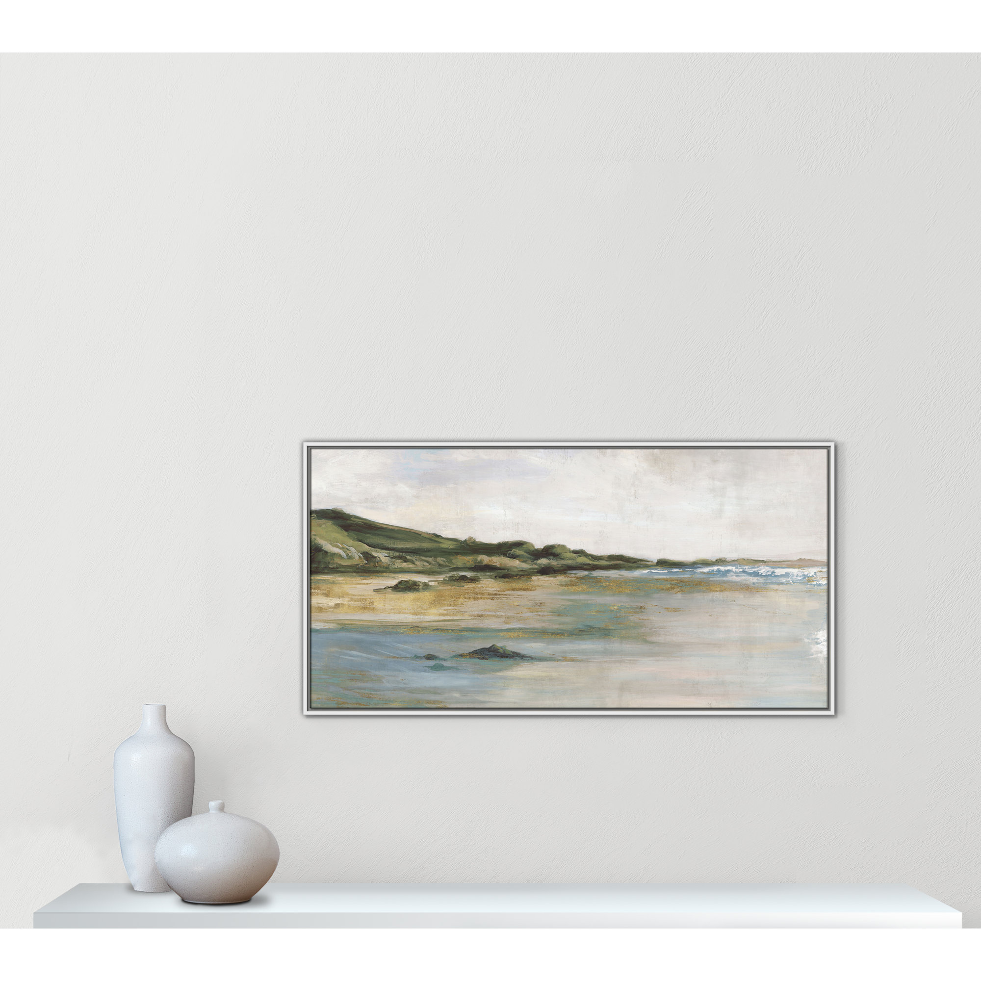 Tide’s Edge Print by , White, 25.5" H x 49.5" W