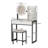 Vanity Desk With LED Mirror And Power Outlet And Cushioned Stool-348203575