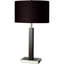 Lampe de table haute 30 po en métal et polyrésine avec finition espresso foncé, abat-jour en tissu