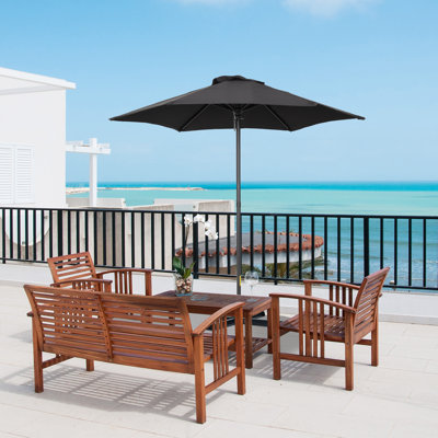 6.6FT Patio Umbrella, Outdoor Parasol with 6 Ribs