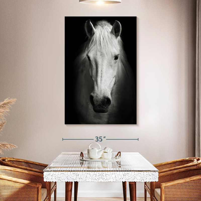 Brampt White Thoroughbred Horse, 45" H x 30" W
