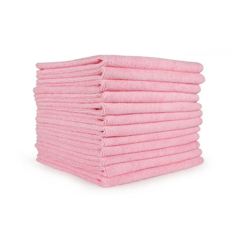 Ensemble de 12 essuie-mains en microfibre Mikmat Smart Choice 300 GSM 16 x 27, Rose