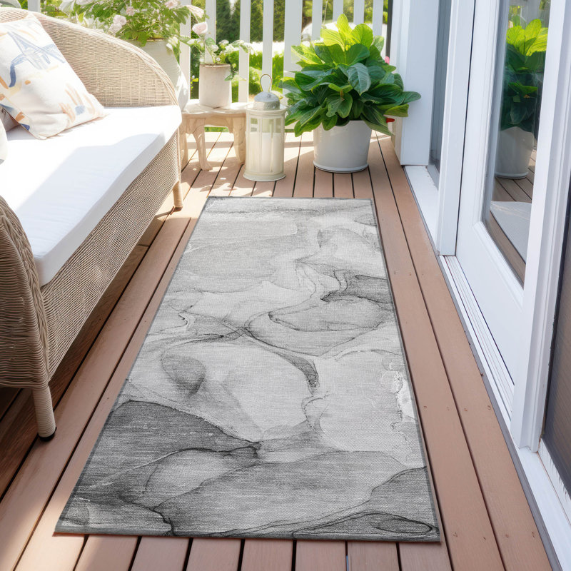 Tapis intérieur / extérieur Alfonzo avec envers antidérapant, Tapis de couloir 2 pi 3 po x 7 pi 6 po