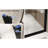 28x72 Inch Shower Door With Pivot Mechanism, Black Aluminum Frame, 1/4" Tempered Glass, Film, Water - Blocking Strip, Smooth Swing For Bathroom Improvement Featuring Half 6mm Transparent Raised Shock