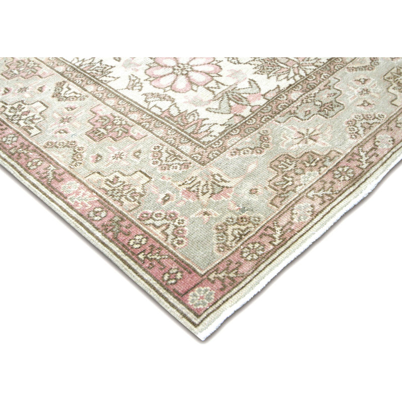 One-of-a-Kind Hand-Knotted 1960s 5'6" x 9' Wool Area Rug in Gray