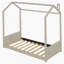 Lit simple en velours beige-303783143