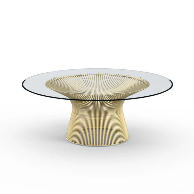 Oliver Tempered Glass Coffee Table, Gold
