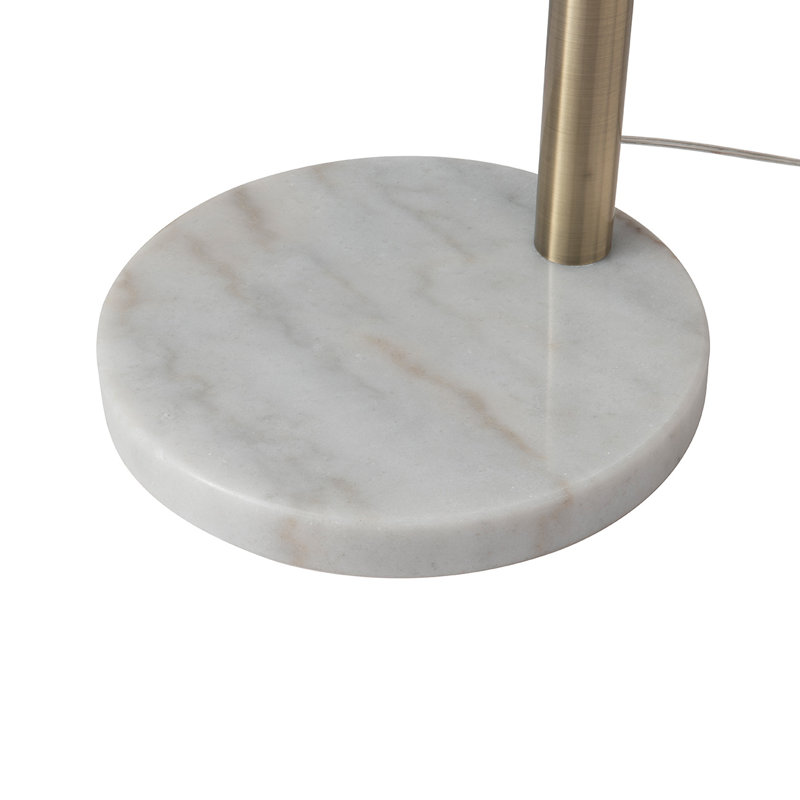 Santa Clara 85" Black Weathered Brass Walnut Arc Floor Lamp