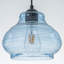 Suspension linéaire à 3 lumières pour îlot de cuisine, lustre moderne noir mat réglable avec abat-jour en verre bleu bullé fabriqués à la main