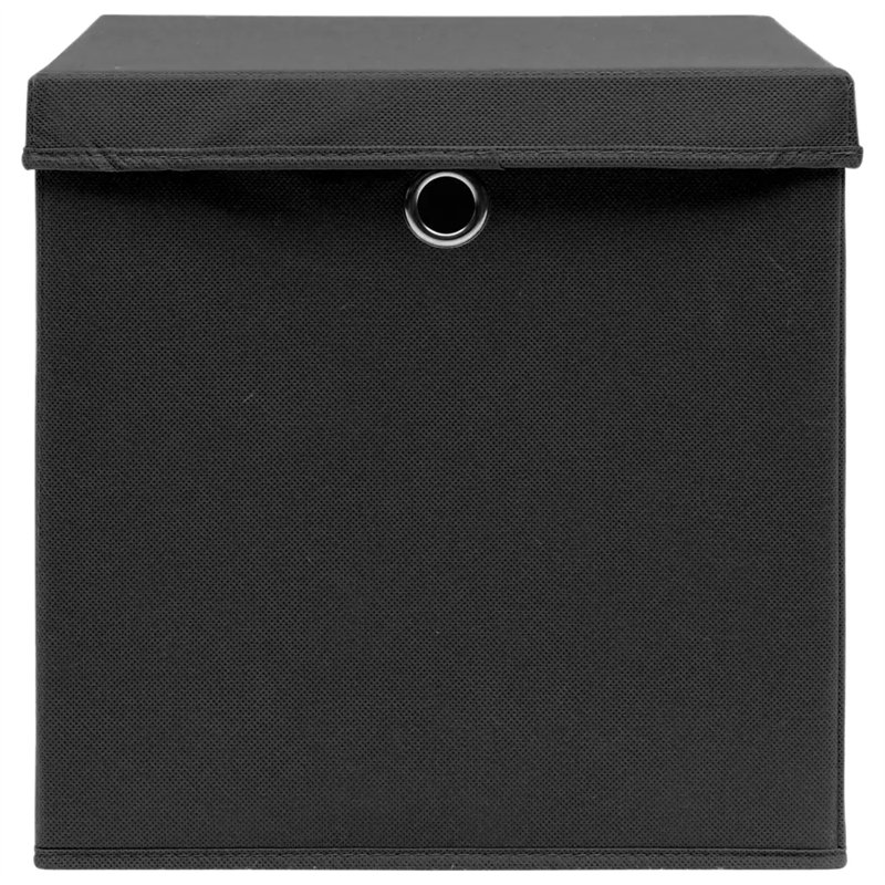 Rebrilliant Fabric Decorative Bin, 32cm H x 32cm W x 32cm D, Black