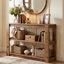 41.33 cm W Solid Wood Top Console Table