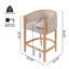Halloran 28.25'' Seat Height Organic Modern Rubberwood Counter Height Bar Stool with Upholstered Barrel Back-131711104-131711105