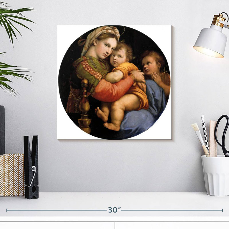 Leisha Madonna Della Seggiola, H 16 po x l 16 po