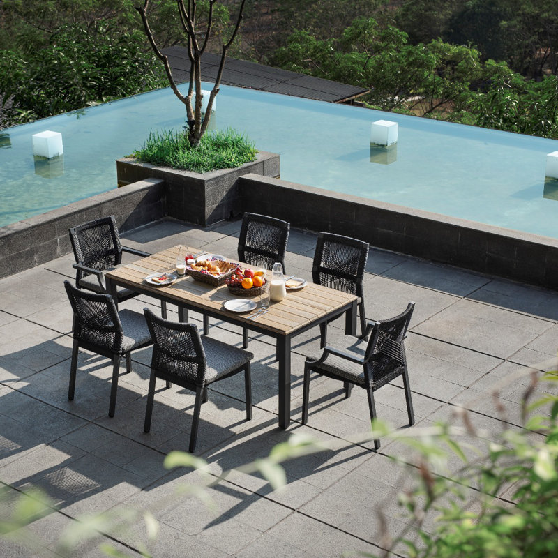 Chaise d'appoint de terrasse empilable avec coussin Bellevue
