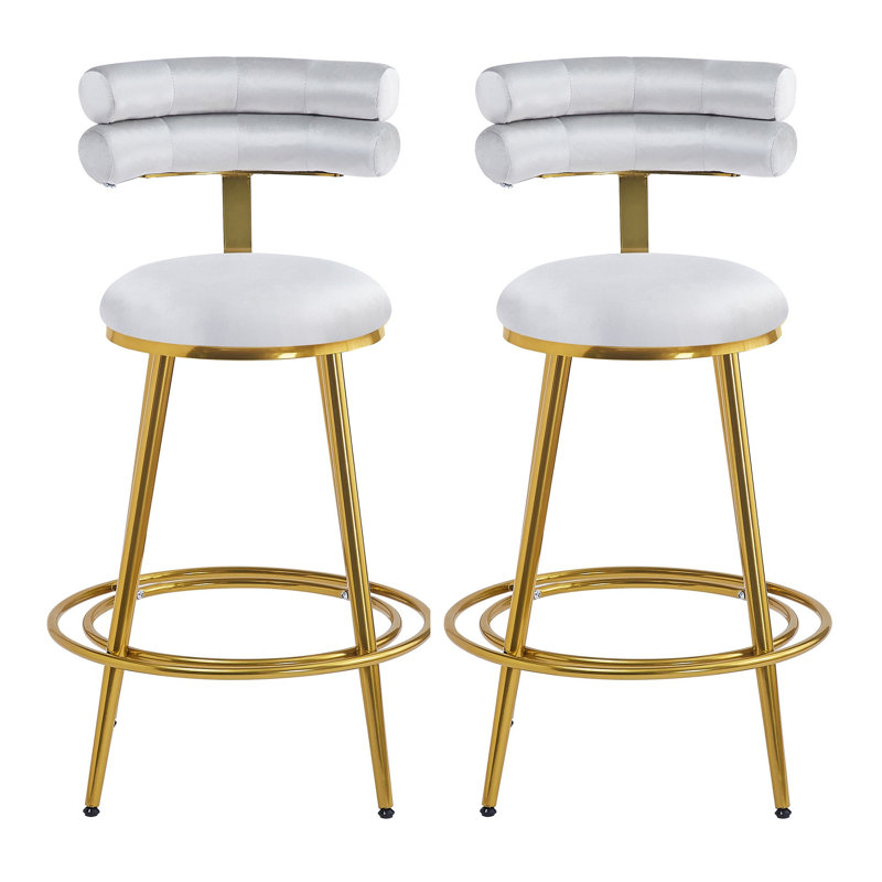 Ensemble de 2 tabourets de comptoir 27,65 po Modern, Gris clair