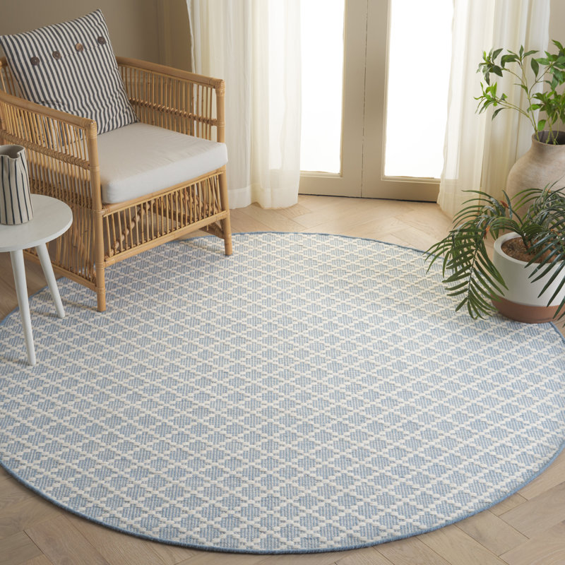 Tapis tissé à la main en laine / coton Blume, Rond 6 pi