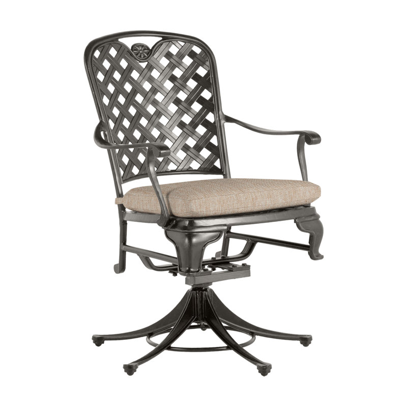 Outdoor Provance Rocking Metal Chair with Cushions, No Welt, Slate Gray, Bali Pearl
