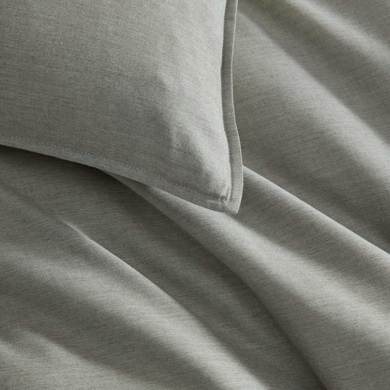 Calvin Klein Contrast Weave Reversible Duvet Cover Set, Queen Duvet Cover + 2 Standard Shams, Green