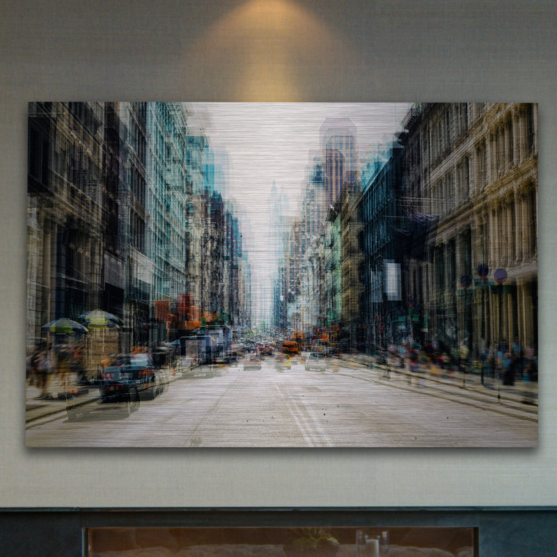"Wide Avenue", reproduction sur métal, H 24 po x l 36 po x P 1,5 po