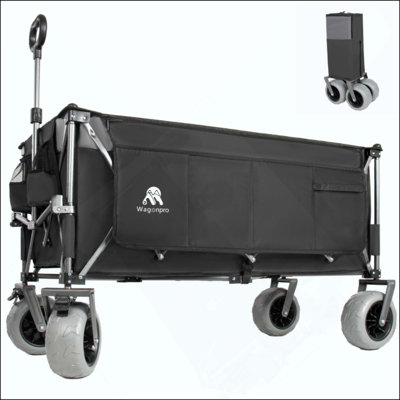 Chariot utilitaire pliable robuste, 560 lb, cadre ultra-stable breveté, pliable peu encombrant, portable et pliable pour la plage, les sports et le jardin