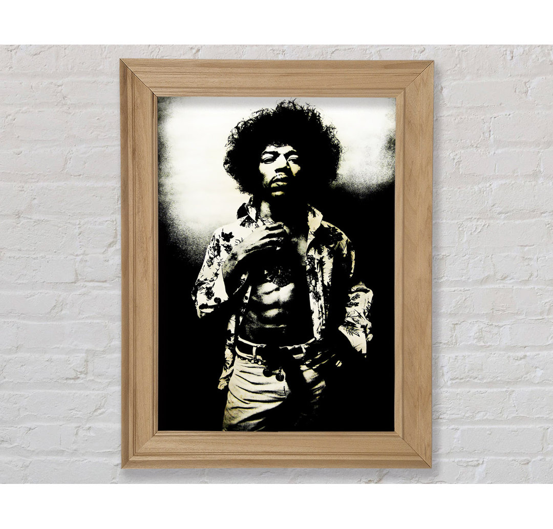 Jimi Hendrix Foxy - Einzelner Bilderrahmen Kunstdrucke