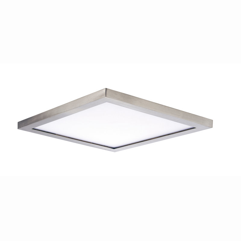 Plafonnier encastré Wafer, Nickel satiné