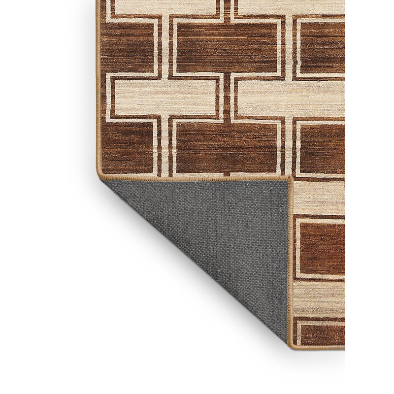 Tapis abstrait vert / brun, Rectangle 5 pi x 7 pi