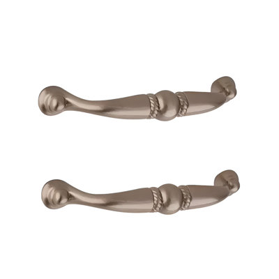 Brixwell BX9267881 Barrel Arch Cabinet Bar Pull Pair, 3-3/4" Centre To Centre, Zinc, Satin Nickel