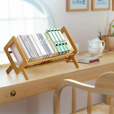 Étagère de bureau en bambou avec rangement pour livres et porte-revues pour bureau à domicile