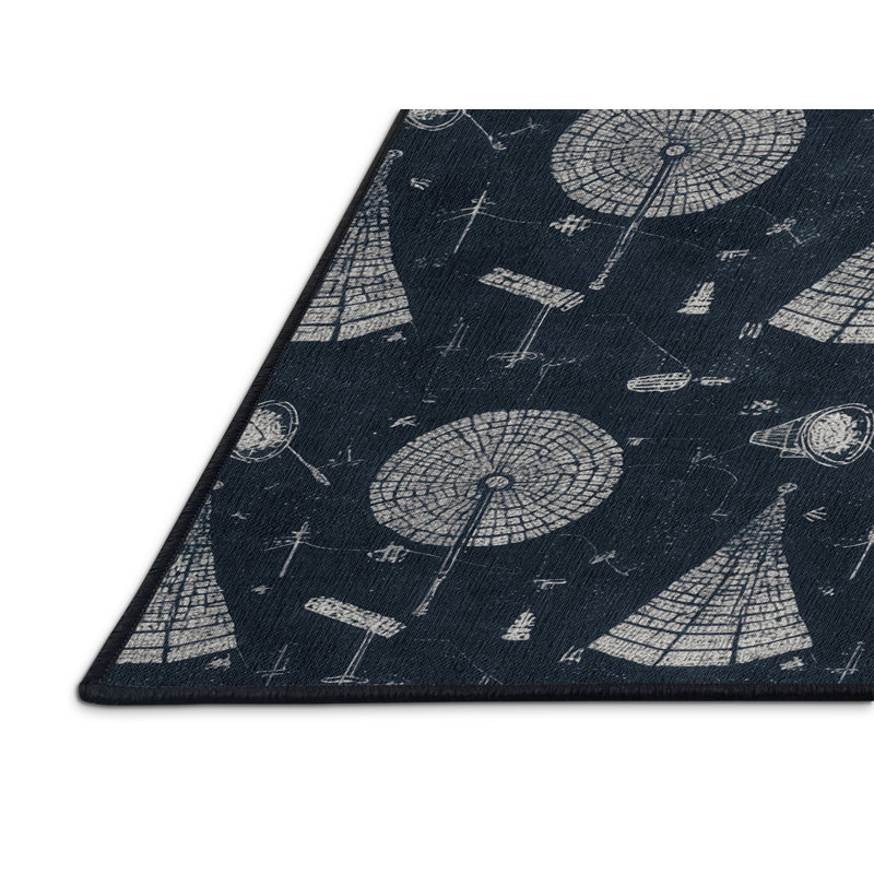 Tapis gris lavable à la machine, Carré 6 pi