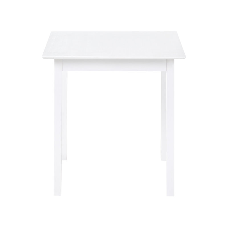 Pine Dining Table with Wood Base, White