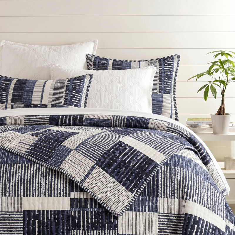 Fripp Blue Resist Coverlet Sham, King Sham