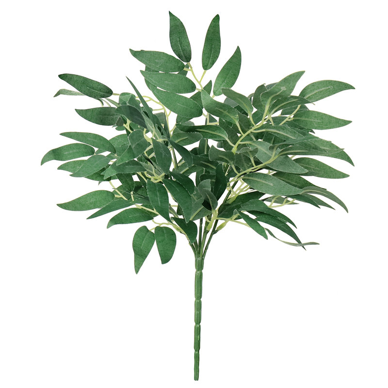 14" Artificial Willow Leaf Branch, Green