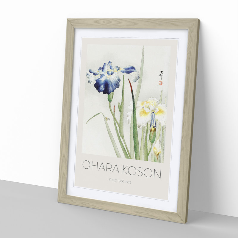Irises by Ohara Koson - Picture Frame Art Prints, Oak Framed, 65cm H x 48cm W x 2cm D