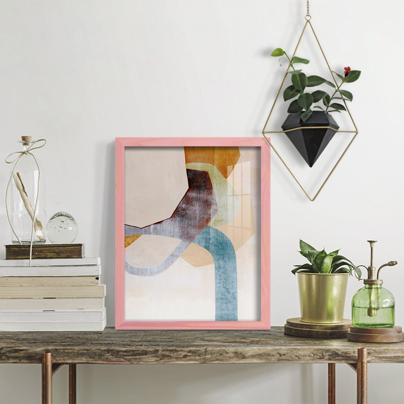 «Garak Desert Rockfall I», impression encadrée sur papier, H 15 po x l 12 po x P 1 po, Rose
