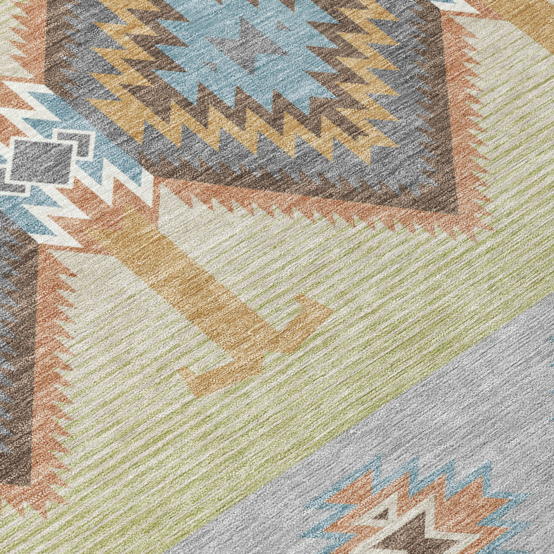 Machine Washable Indoor/Outdoor Chantille ACN2541 Lodge Rug, Gray, Rectangle 10' x 14'