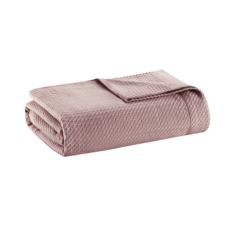 Couverture 100% coton de qualité égyptienne certifiée, Simple, Rose